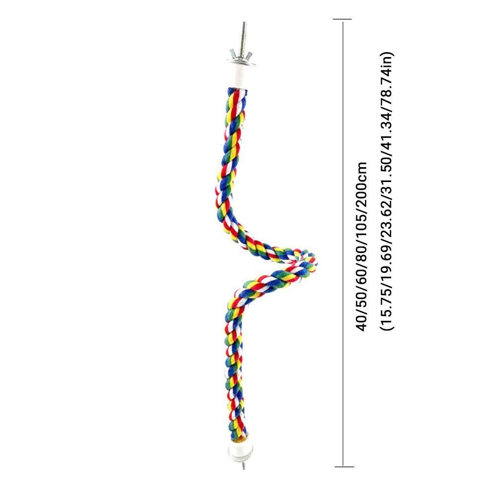 Colorful Parrot Rope Toy 40/80//105/200cm Parrot Stand Chewing Station Bird Perch for Cage Parrot