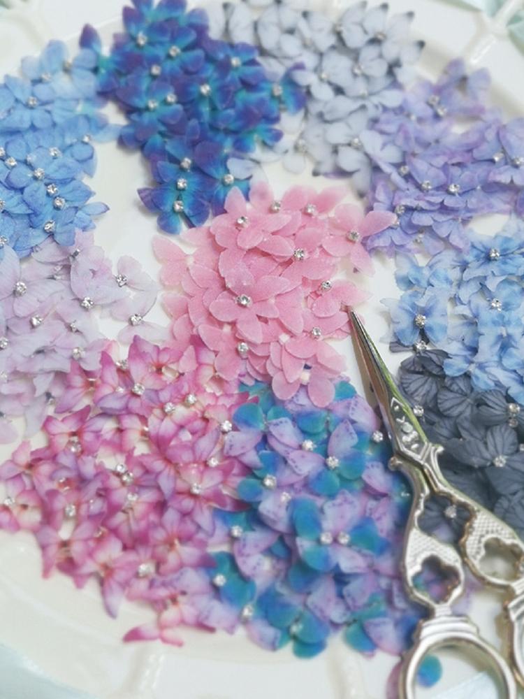10Pcs/Set Double Layer Butterfly Chiffon Mini Nail Diamond 3D Lace Patch DIY Earrings Headdress Decorative Applique