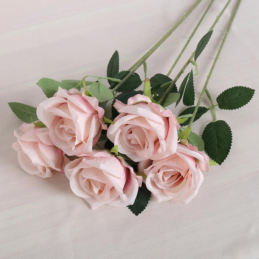 30PCS Simulation Silk Roses Artificial Flowers Wedding Home Valentine's Day Decoration Advanced Fake Bouquet Wall