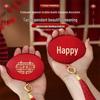 Elegant Bridal Gift Set: High-End Red Wedding Dowry with Mirror and Comb for Mother-in-Law
