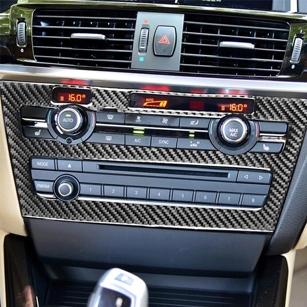 Carbon Fiber Car Central Control CD Panel Decorative Stickers Auto Interior Modified Accessories For BMW X3 F25 X4 F26 2011-17
