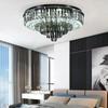 Luxury Black Crystal Chandelier round Ceiling Lamp for Living Room Bedroom Indoor Home Light Fixtures Elegant Crystal Lighting