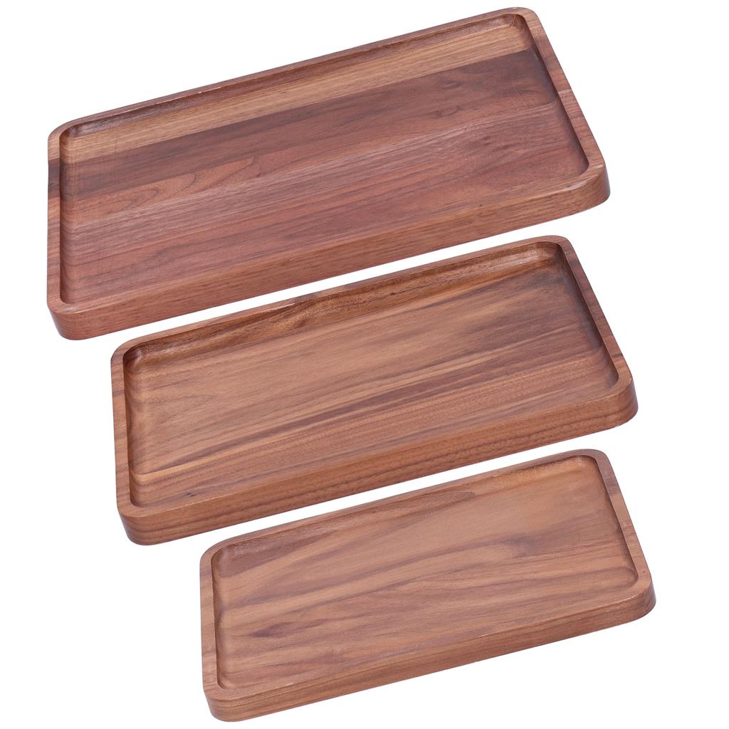Walnut Service Plate Square Decoration Fruit Food Dessert Plate Tray Wooden BBQ Plate