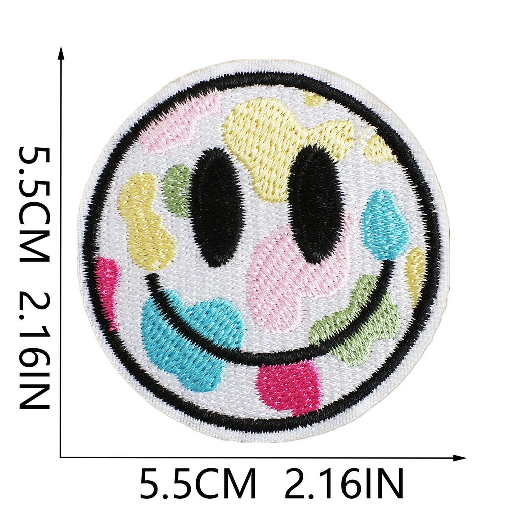 Inspirational Quotes Embroidery Cloth Sticker Student Bag Decoration Patch Sticker Positive Energy Smiley Face Zhang Zai Computer Embroidery Sticker