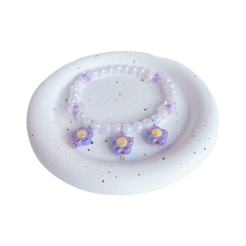 Dream Garden Series Pet Pearl Necklace Flower Pendant Collar Stretch Neck Accessories Pet Cat