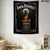 Jack Daniel'S Tennessee Whiskey Bottle Tapestry Wallmounted Background Cloth Atmospheric Background Cloth Homestay Soft Decoration Tapestry