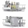 VidaXL Paniers Métalliques Coulissants 2 pcs, Étagères Coulissantes pour Armoire avec Rangement, Organisateur d’Armoire 358372