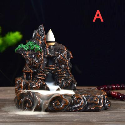 1pc Resina Backflow Incenso Queimador, Cascata Incenso Suporte, Decoração de Casa