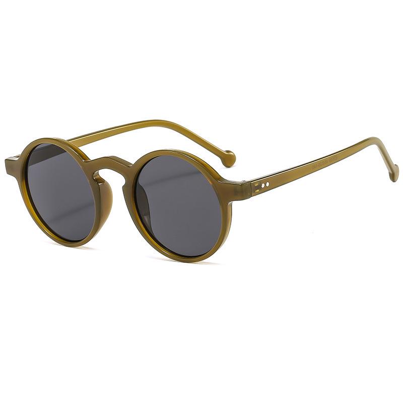 Trendy Women's Retro Round Frame Anti-UV Sunglasses