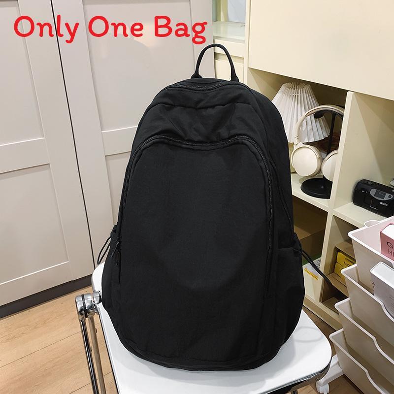 

Minimalist Nylon Backpack For Women And Men With Laptop Compartment For School And Travel чёрный