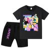 WA1232 Kinder Jungen Mädchen Kpop Rumi Zoey Mira Print Kurzarm T-Shirt Shorts Hosen Sets