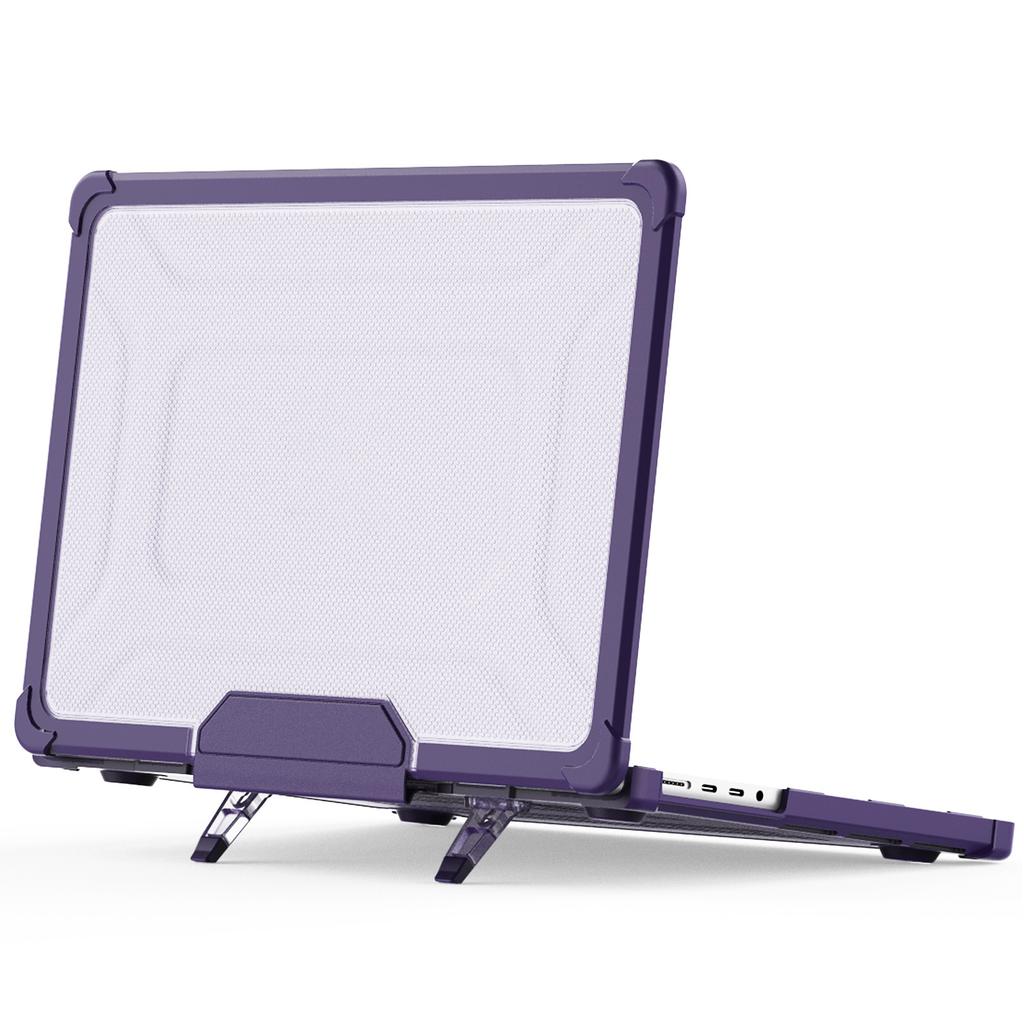 For MacBook Pro 14 inch (2024) (2021)/(2023) (A2442 M1 Pro/M1 Max/A2779) Heat Dissipation Hard PC+TPU Laptop Case with Kickstand