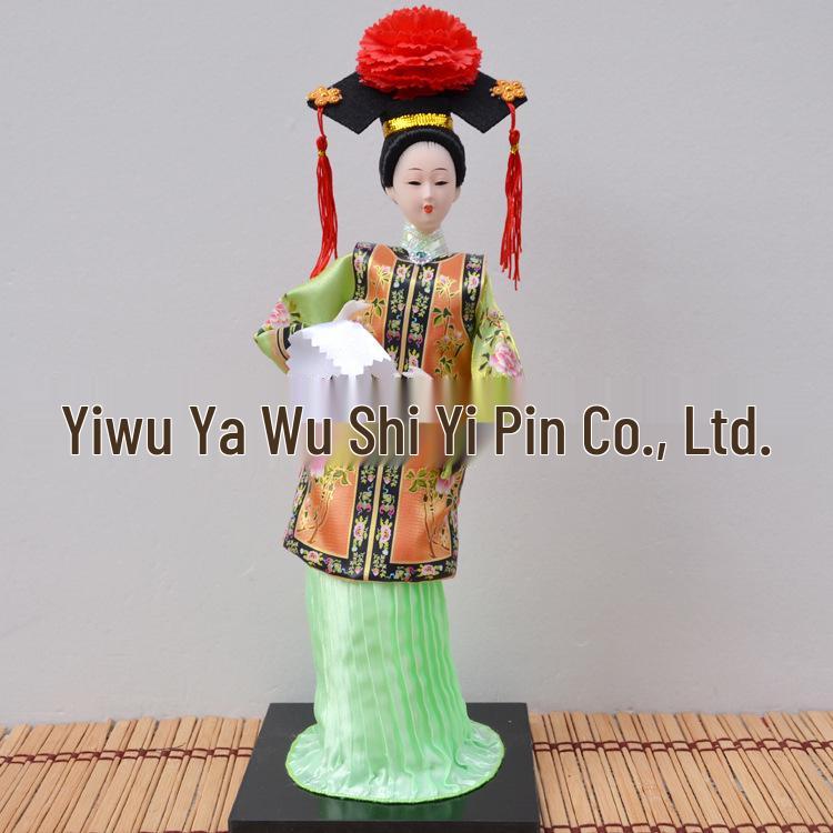 Seidenpuppenpuppe einer Prinzessin der Qing-Dynastie - Haus- & Hoteldekoration, Geschenk, Reiseandenken