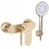 Gold Brushed Single-Handle Wall Mounted Rea Drop Shower Faucet
