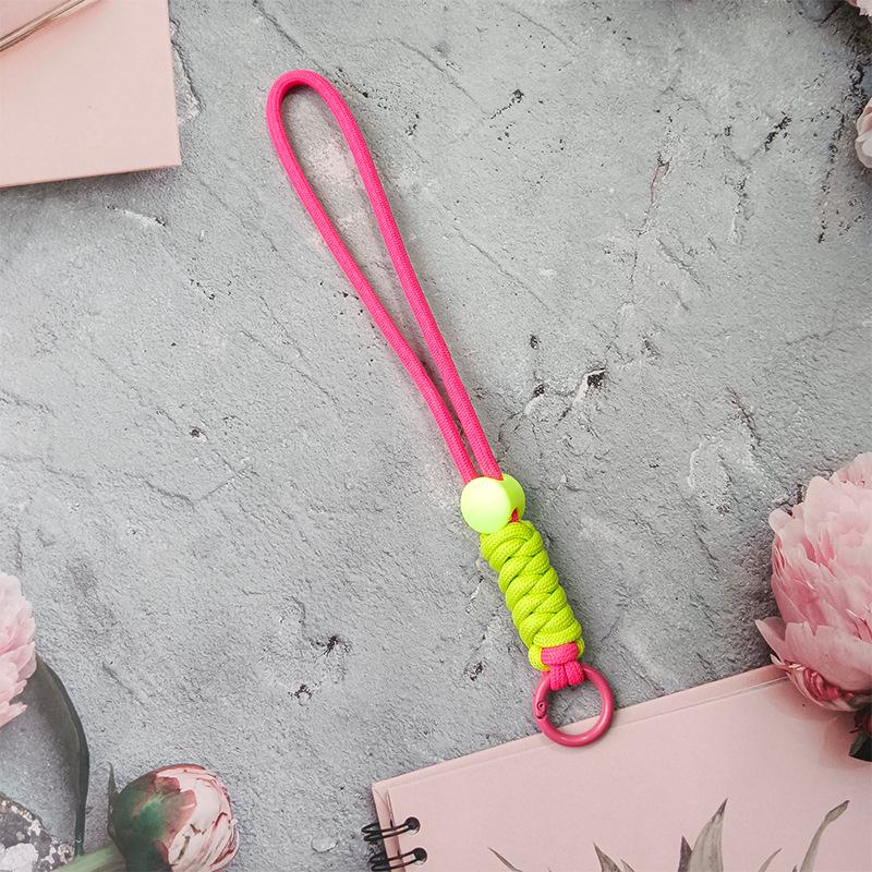 Colorblock Knotted Phone Lanyard: Creative Short Woven, Detachable, Anti-Lost Keychain Strap for Phone Cases
