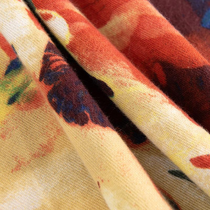 WTEMPO Women's Autumn Winter Retro Elegant Printed Scarf Casual Versatile Scarf Shawl Fashion Cold-proof Windproof Warm Scarves