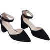 Velvet Womens 55mm Toe Ankle Strap Slingback Pumps High Heels Pump Party Wedding Dress Shoes Shoe