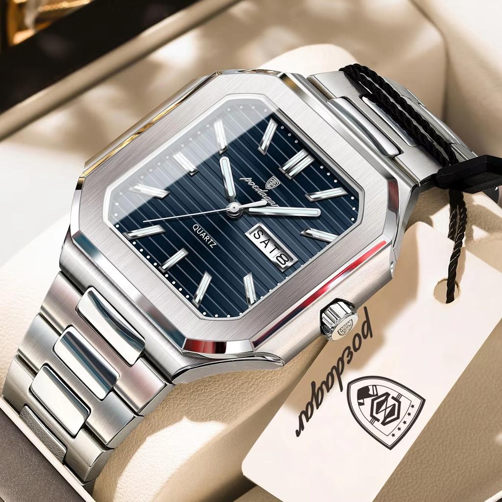 Fashion Men's Watch Waterproof Night Light Calendar Quartz Men's Watch Stainless Steel Luxury Business Men Watch
