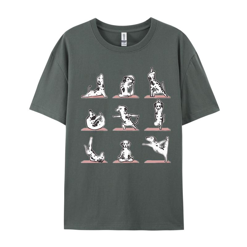 Dalmatian Yoga Tshirt Funny Vintage TShirt Unisex Cotton Humorous T Shirt Cute Tee Shirt Classic Clothing