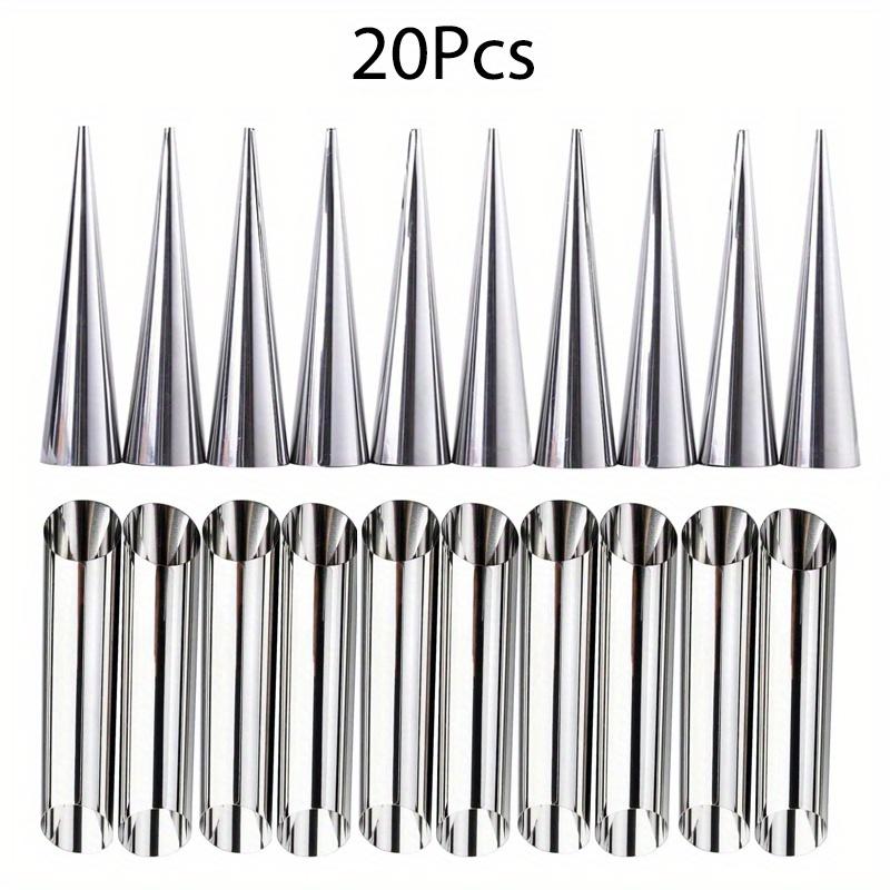 6/10/24pcs Stainless Steel Non-Stick Cannoli Tubes - Baking Molds for Cream Horn, Danish Pastry, Croissant & Waffle Cone Making