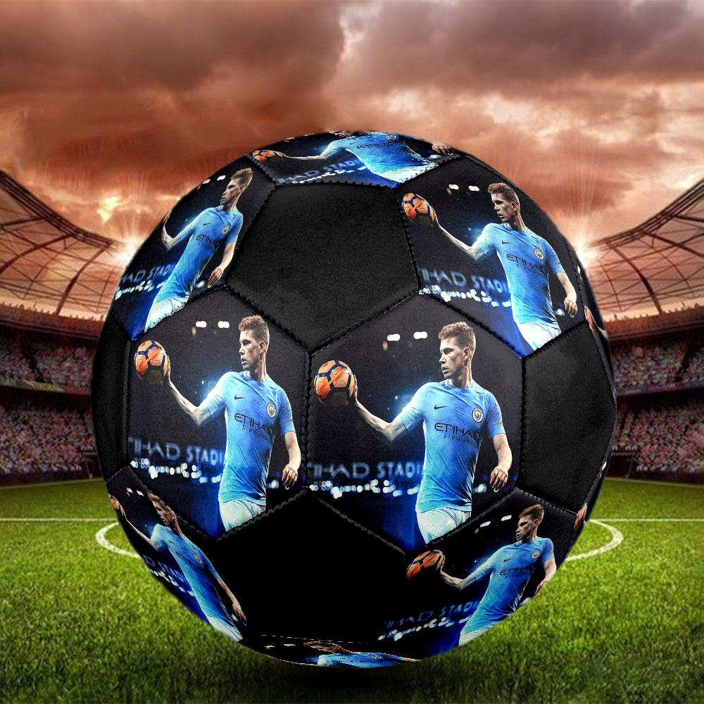 Kevin De Bruyne Size 5 Soccer Ball, Machine-Stitched PVC, Durable & High Bounce, All Ages Fit, fan merchandise, matches & outdoor use.