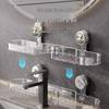 Pentagram Suction Cup Faucet Shelf: No-Drill, Wall-Mounted Bathroom Storage, Sink Mirror Front, with Draining Feature