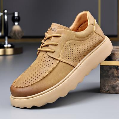High Quality Cow Leather Shoes for Men Luxury Designer Shoes Male Breathable Platform Sneakers Loafers Men Zapatillas De Deporte