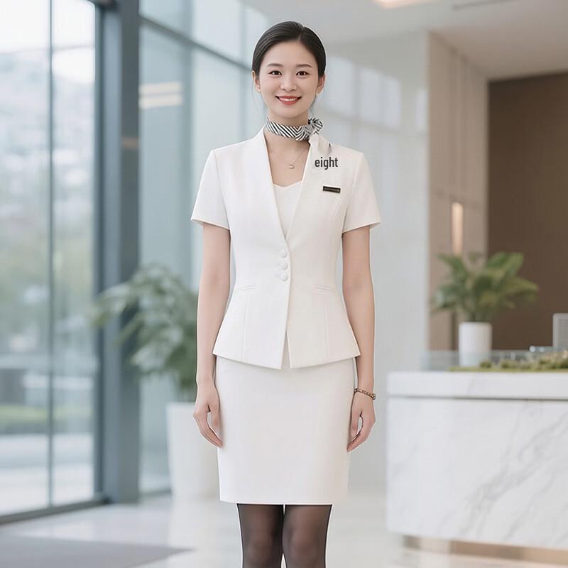 

Tenuoman Премиум Женский Деловой Костюм-Двойка с Коротким Рукавом 4XL