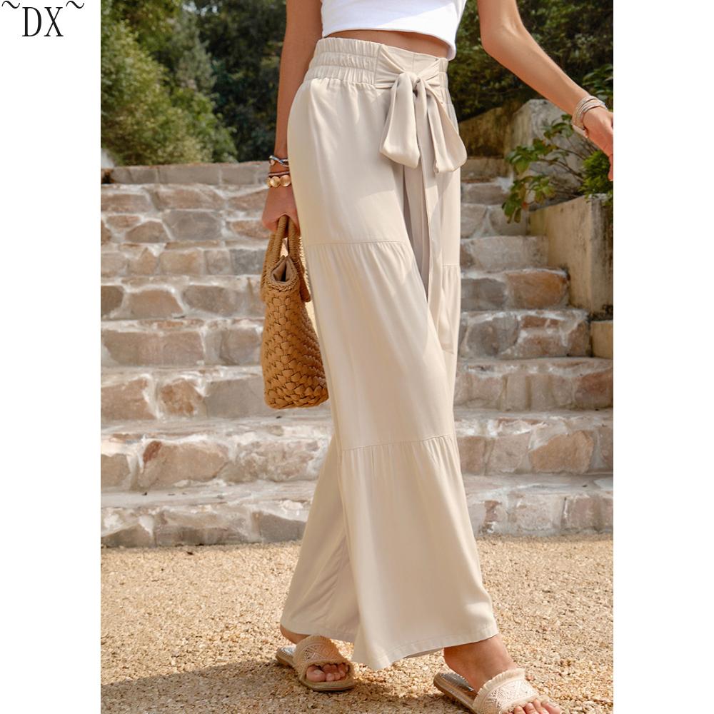 DX~~ Independent Station Casual Pants Women's Summer Loose Casual Wide Leg Solid Color Trousers