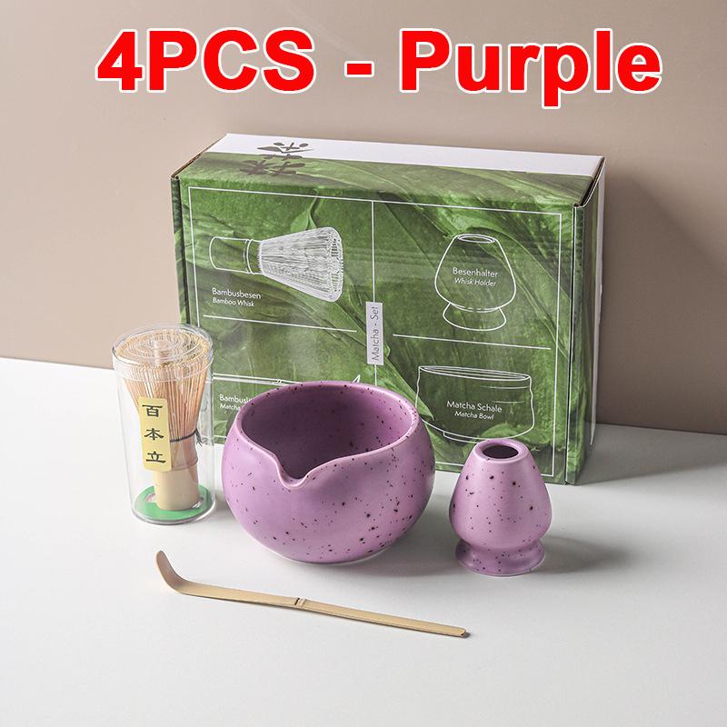 Set Cadou Matcha Tradițional 4/5/7/8 buc Tel Matcha Bambus Linguriță Bol Matcha Ceramic Suport Tel Seturi Ceai Japonez