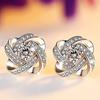 Elegant Lady Aesthetic Stud Earrings with Brilliant Zirconia Graceful Jewelry for Engagement Ceremony Chic Accessories