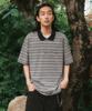 BIG UNION Striped Polo Shirt (Navy)