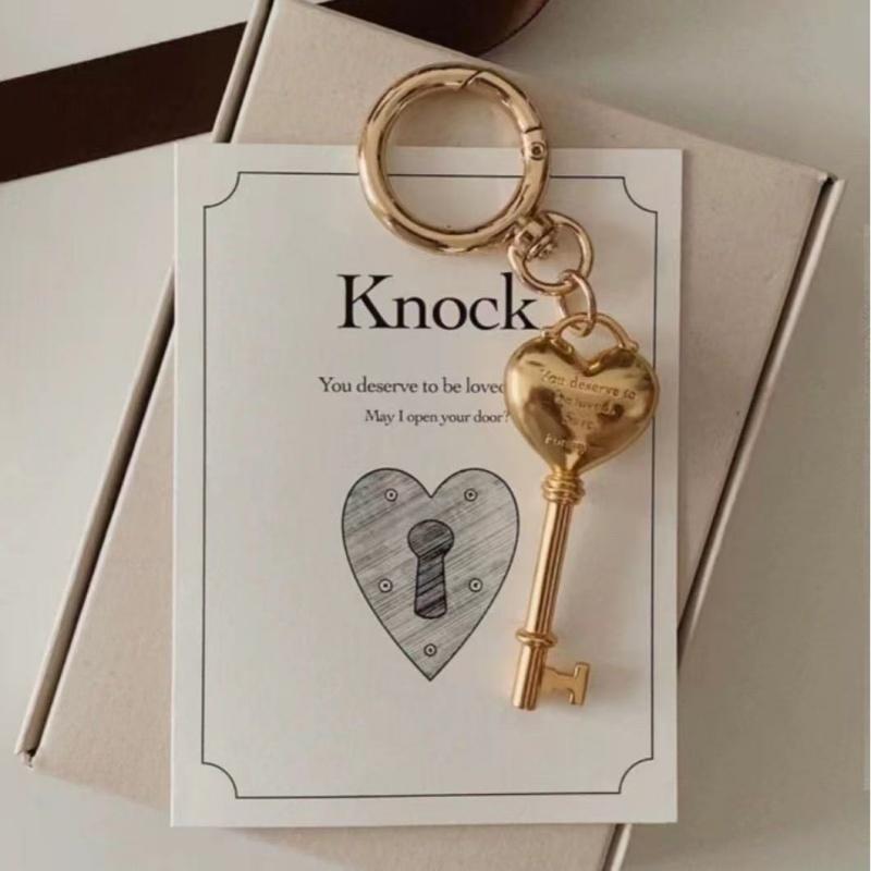 Korean Fashionable Couple Keychain Heart Lock Pendant Keyrings Bag Accessory Perfect Valentine'S Day Gift For Love Ones