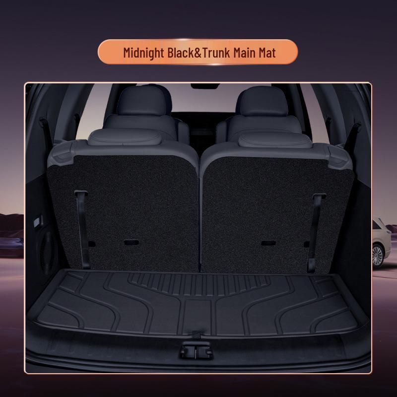 Compatible with 25 Li Auto L9 Models: TPE Trunk Mat, Semi-Enclosed Tail Box Mat, Car Decor Accessories.