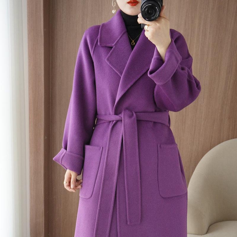 2023 Women's Mid-Length Oversized Double-Faced Cashmere Wool Coat