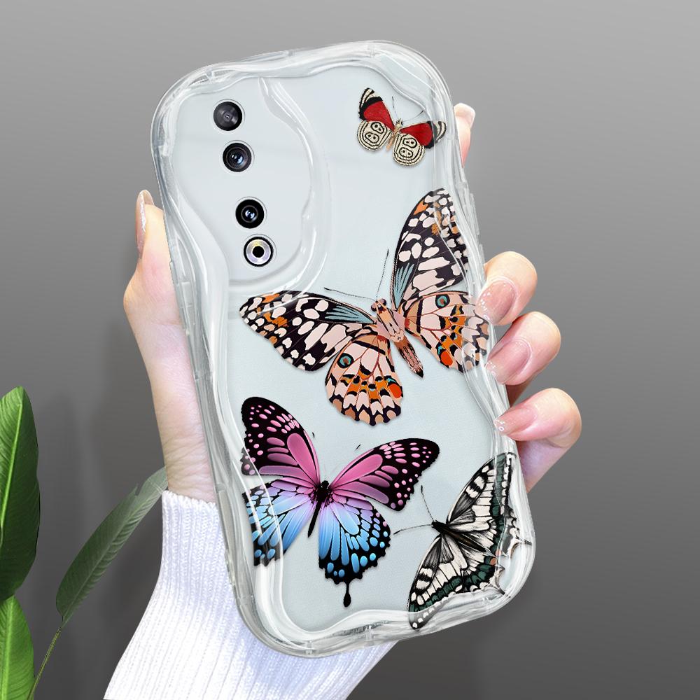 Roztomilý kreslený vzor krémová textura pouzdro vlnitý okraj měkký silikonový kryt pouzdro na telefon pro Huawei Honor Infinix Tecno iPhone