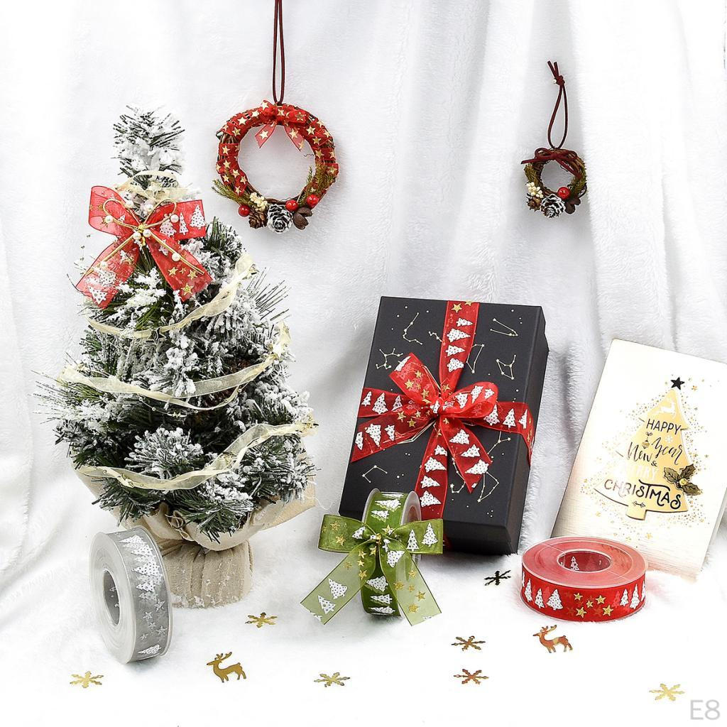 Christmas Ribbon, Tree Ribbons, Polyester Ribbon Crafts Gift Wrapping Festive Ribbons Decorations,