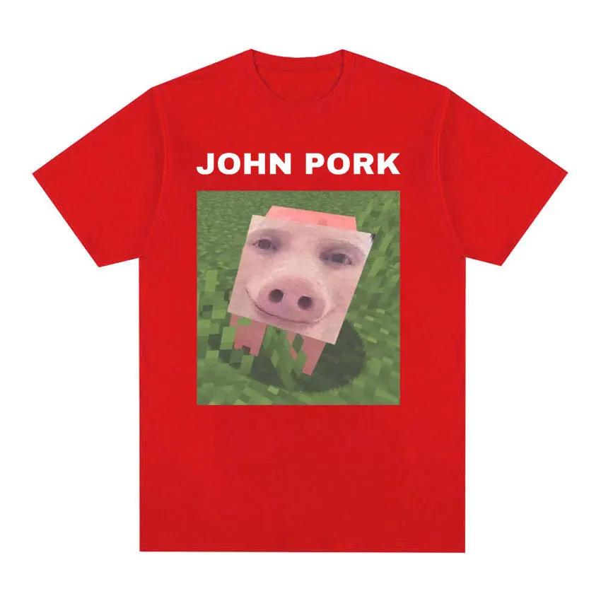 John pork camiseta divertida para mujeres camiseta de Unisexga corta de moda camiseta casual de verano S