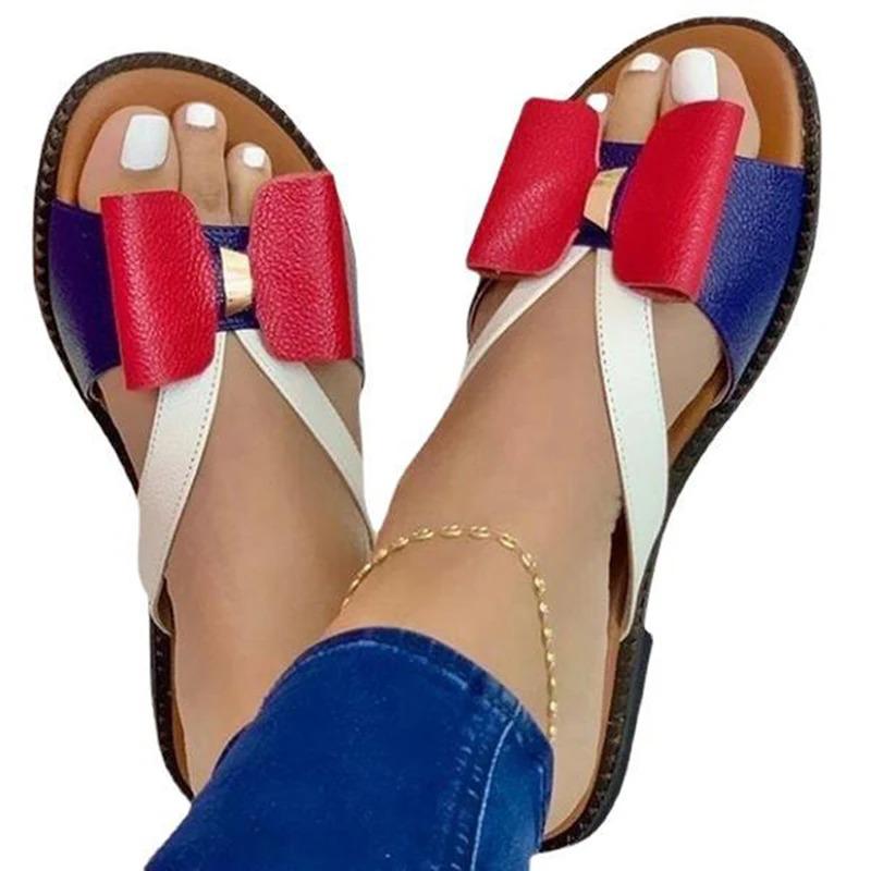 Summer Women Slippers Cute Butterfly Knot Casual Sandals Lady Slides Flats Slip On Women's Shoes Zapatillas Mujer