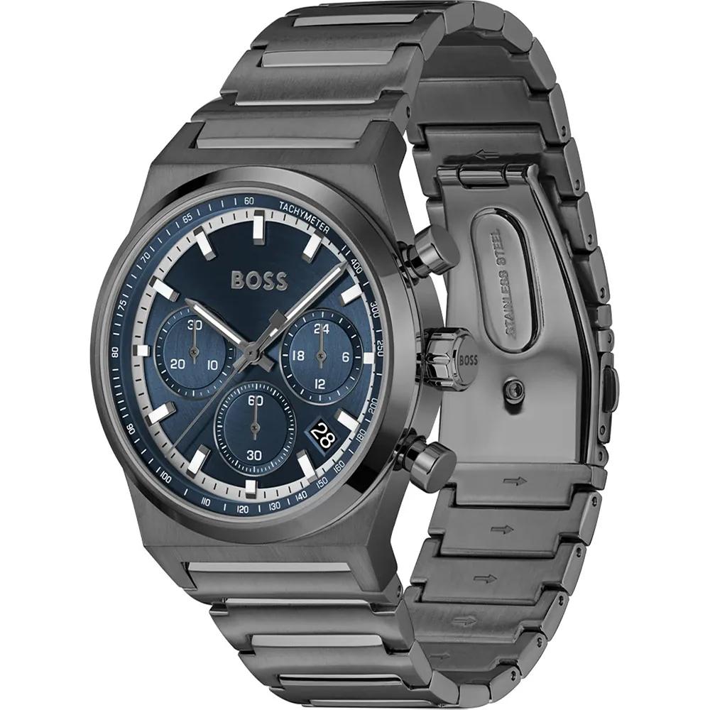 BOSS Candor Chrono Blue Anthracite Stainless Steel Bracelet Men's Quartz Watch 1514223