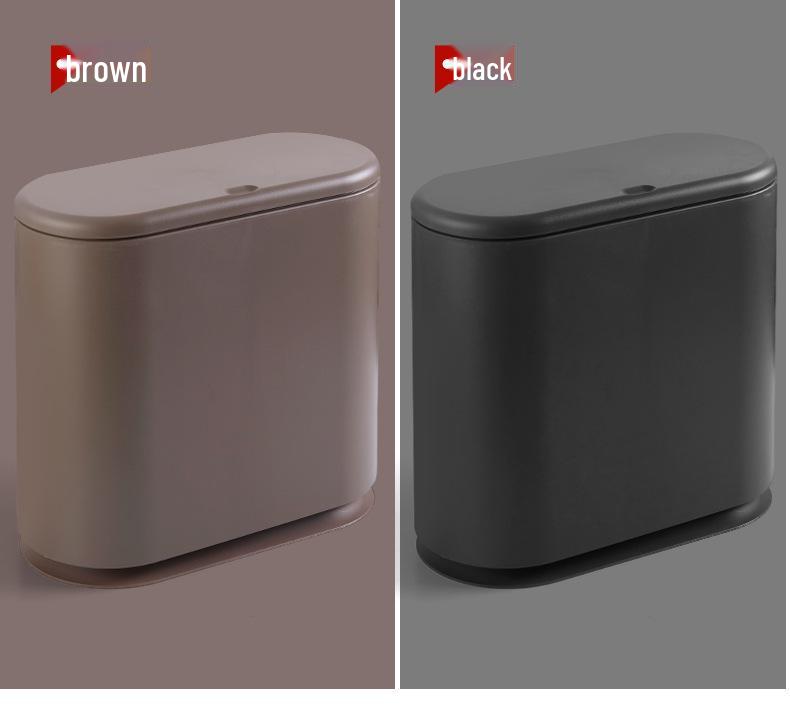 Creative Plastic Wet-Dry Separation Trash Can with Lid and Press-Type Garbage Bag Support.