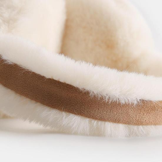 Women Earmuffs Thickened Inner Lining Bow Embellishment Suede Fabric Adjustable Headband Earmuffs Winter Accessory