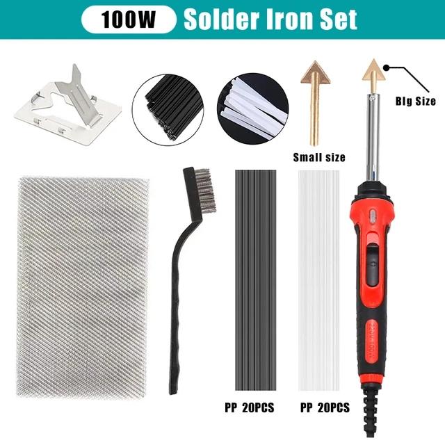 Oprava nárazníku auta Elektrická páječka Tepelná sešívačka Nástroj na žehlení kůže Nástroj na vyhlazování s PP lepicí tyčinkou Oprava plastu