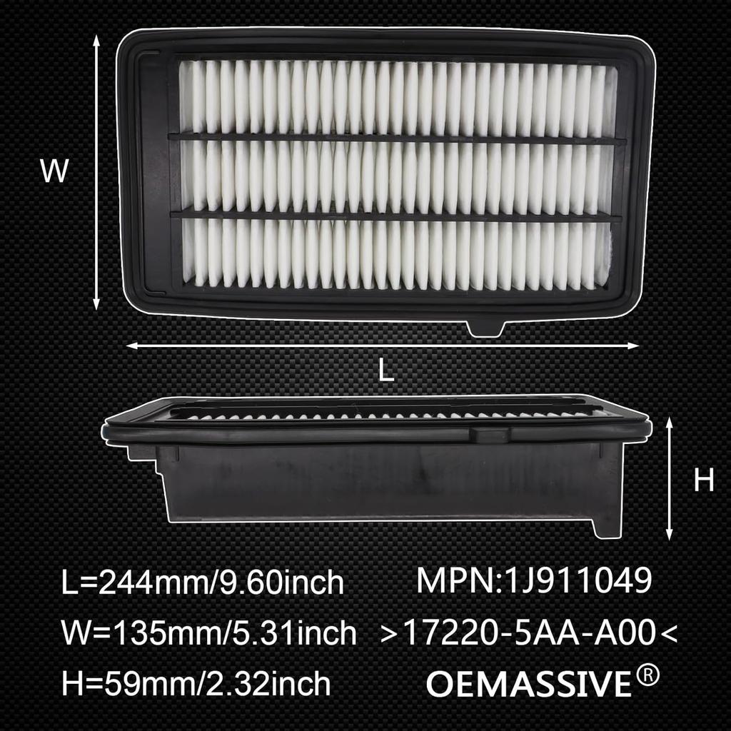 Engine Air Filter 17220-5AA-A00 Automotive Replacement Engine Filter Compatible with Honda CR-V 1.5L 17-21, Civic 16-21 Intake Air Filter Replacement