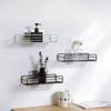 Bathroom Toiletries Storage Rack Wall Mounted Non Perforated Right Angle Storage Rack Shampoo Rack Shower Drainage Basket