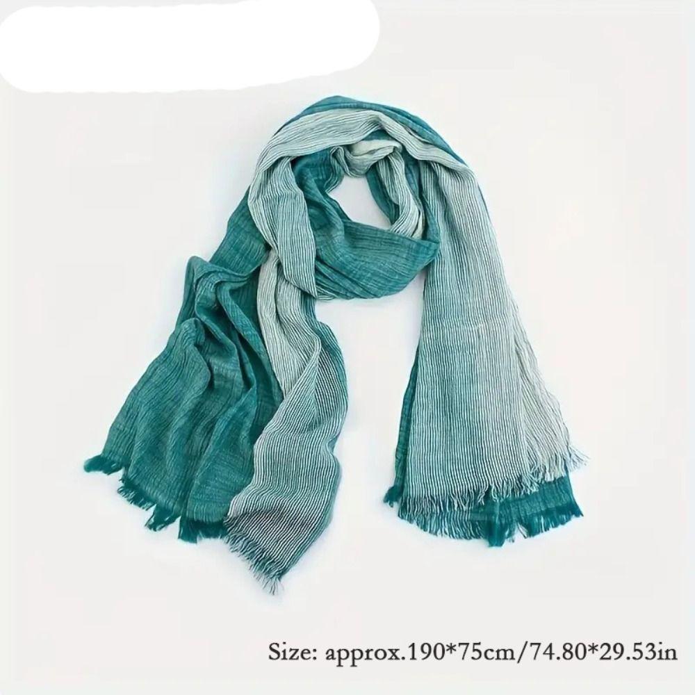 Zerknitterter Unisex-Streifenschal Weiche Quaste Bufandas Schals Mode Langer Halstuch