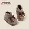 Girls' Lambswool Lined Boots - Autumn/Winter Toddler Snow Boots, Versatile Cotton Princess Shoes