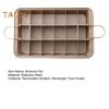 Brownie Pan with Removable Dividers Rectangle Food Grade Stainless Steel Chocolate Cake Muffin Baking Tray Sheet Cutter Bakeware