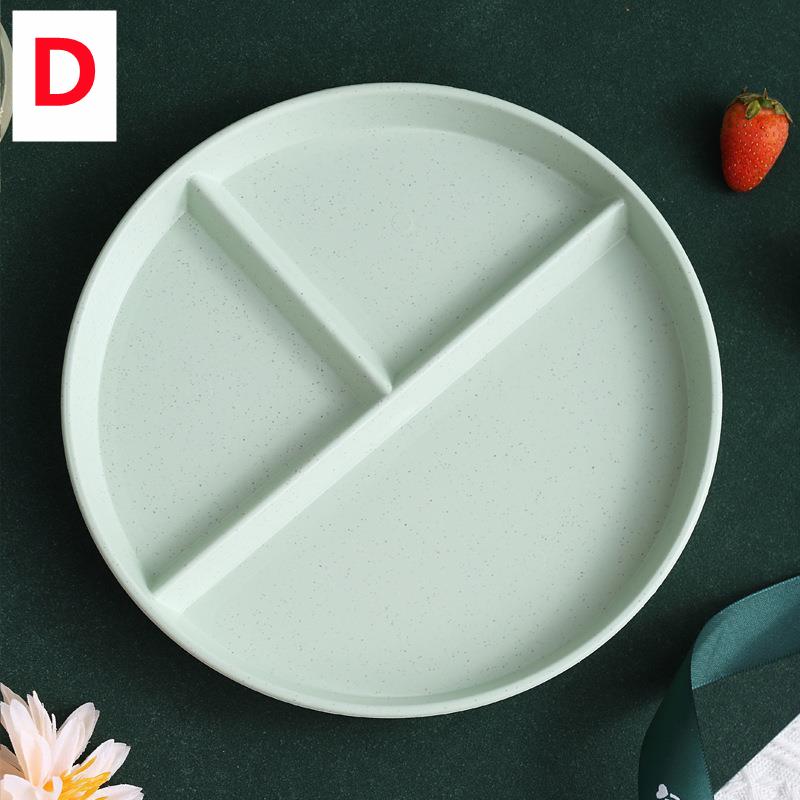 8 Styles Eco-Friendly Wheat Straw Divided Plate Fruit Salad Food Tray Dinner Plate Compartment Plate Kitchen Dinnerware Plates