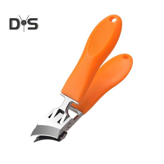 

Широко открывающиеся изогнутые кусачки для ногтей для пожилых людей, антиразбрызгивающие наклонные кусачки для ногтей с длинной ручкой и изогнутым лезвием, инструменты для обрезки ногтей L оранжевый